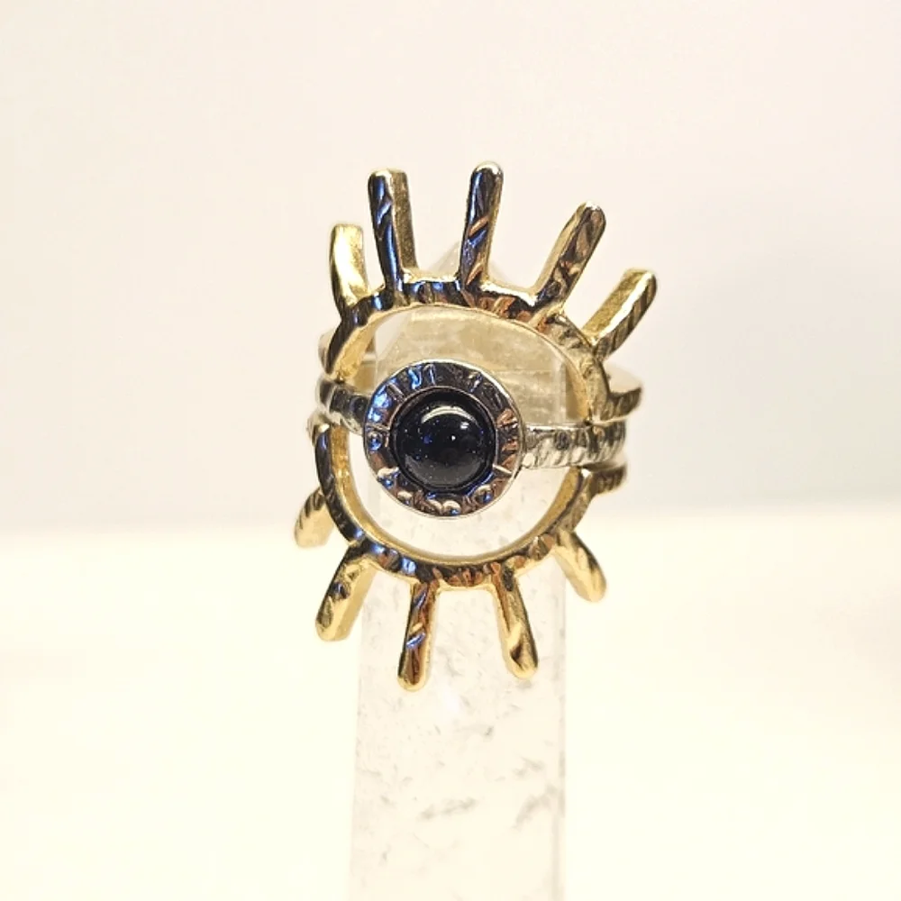 Sunburst Rings Size 7¼ Set of 3 Stackable Rings
